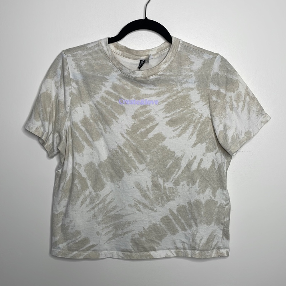 Cropped tie dye t shirt graphic tee short sleeve